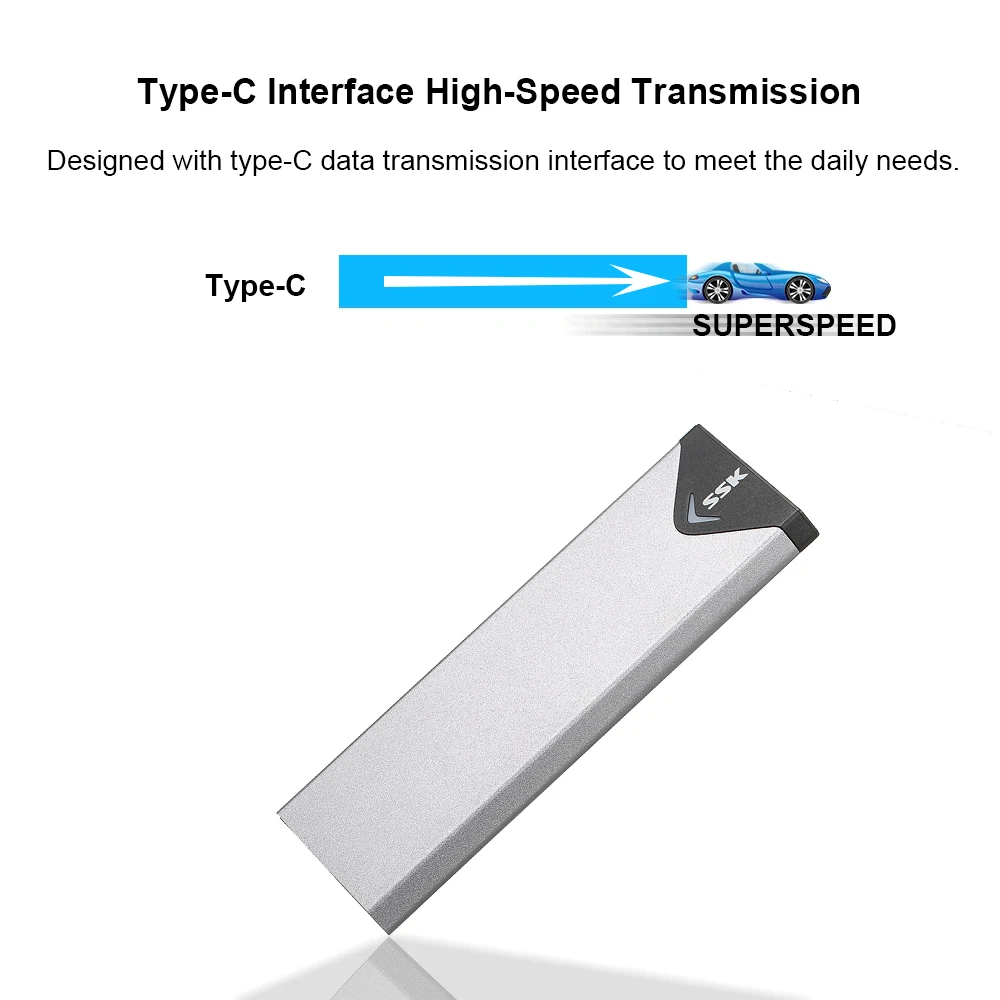 SSK SHE-C320 2,5 дюймов Sata USB3.1 внешний Тип-C Ssd жесткий диск Hdd корпус для жесткого диска Hdd чехол для M.2(Sata) Ssd 2242 2260 228