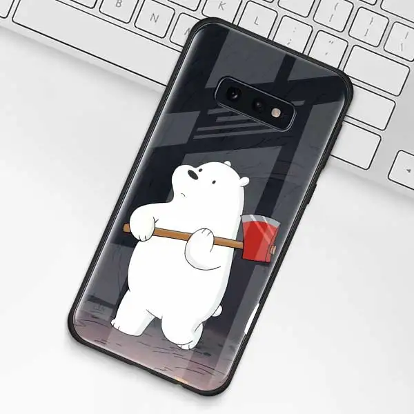 Милый чехол из закаленного стекла для samsung Galaxy S10 S10e S9 S8 S10 Plus Note 9 A50 A30 - Цвет: 012