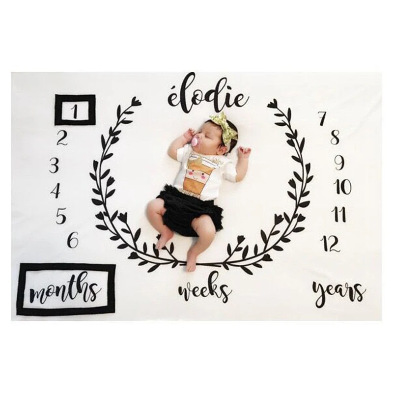 Детские Milestone Одеяло Фото Опора S Фон Ткань календарь Bebe мальчик девочка