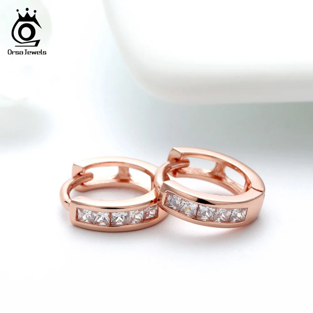 ORSA JEWELS 925 стерлингового серебра розы золотистые серьги кольца для женщин с AAA