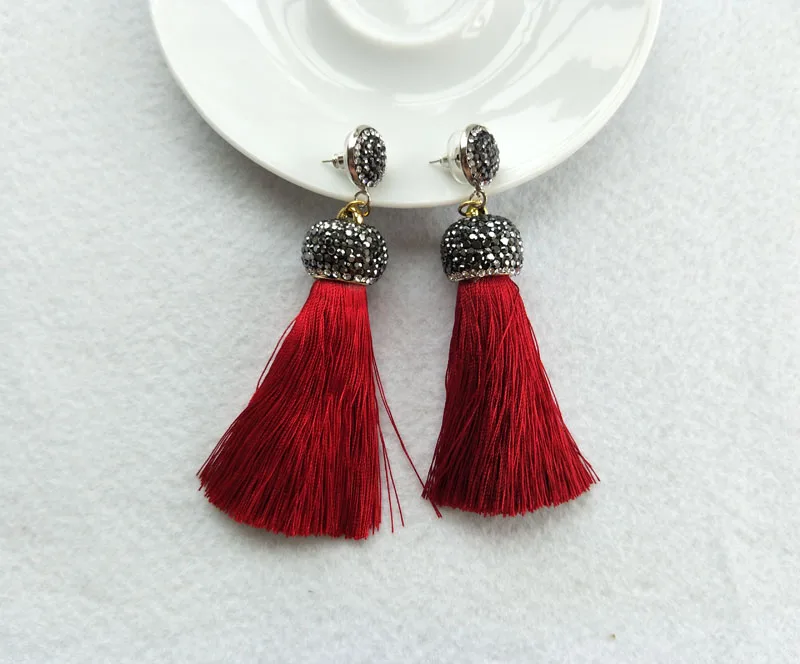 5 пар рождественский подарок разноцветные хлопковые шелковые кисточки для серег