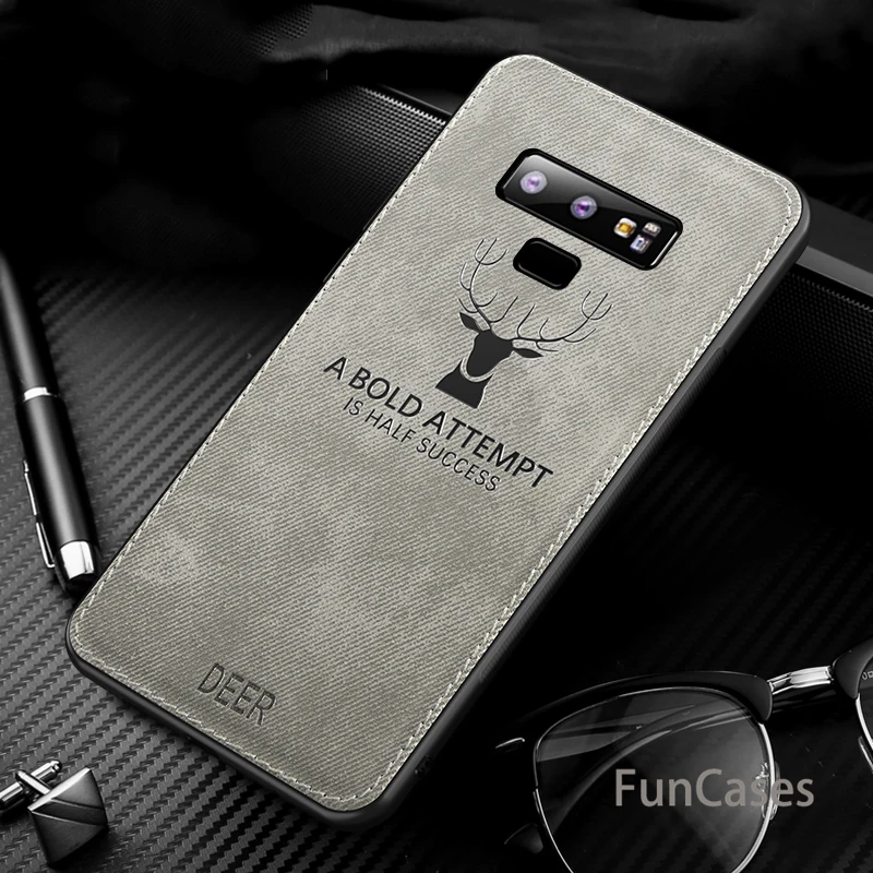 Для samsung Galaxy Note 9 ткань с эффектом потертости жесткая накладка на заднюю панель из