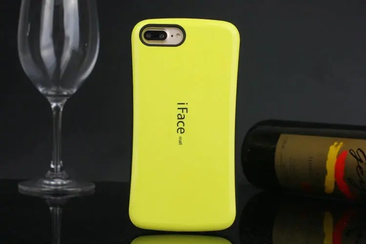 yellow Милый iFace первый для iphone 7 cace гладкий глянцевый силиконовый чехол для телефона задняя крышка для iphone XR XS Max X 10 8 7 6S Plus coque - Цвет: yellow