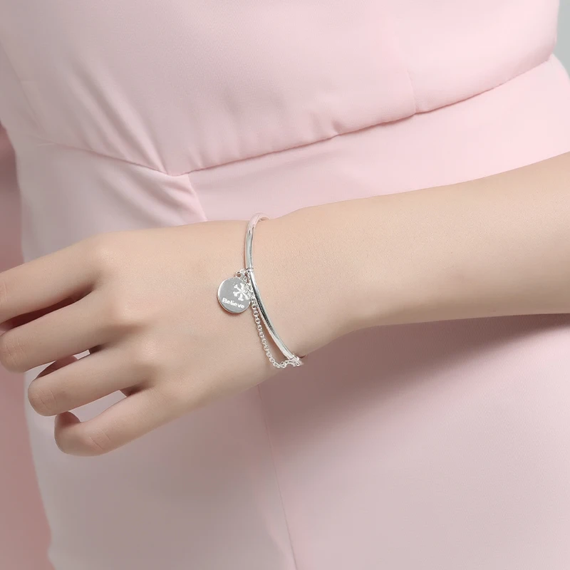 Настоящее стерлингового серебра 925 считаю тег Браслеты и Fine Jewelry 2018 новый