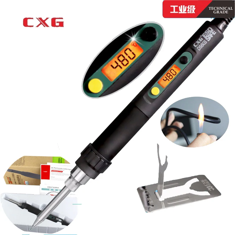 Высококачественные паяльники CXG DS60S с цифровым дисплеем сварочная станция 60 Вт 220