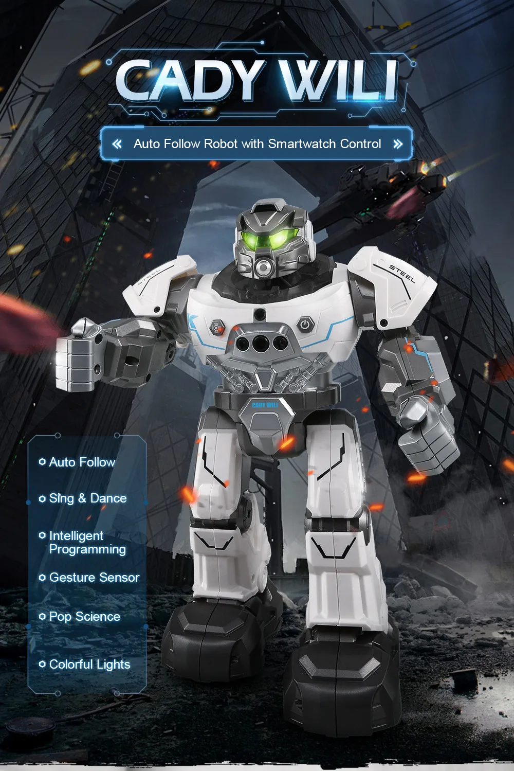 JJRC R5 CADY WILI Интеллектуальный умный робот программируемый автоматический музыкальный танец RC робот и умные часы датчик контроля жестов RC игрушки