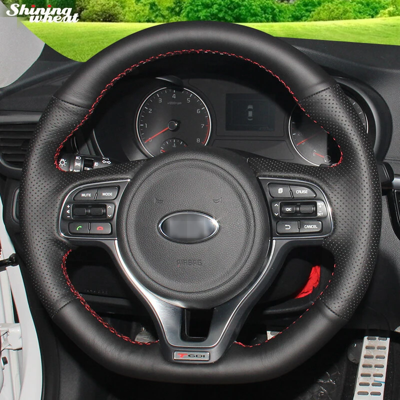 BANNIS ручная строчка черный кожаный чехол для Kia K5 2016 sport Sportage 4 KX5 2016|Чехлы на руль| |