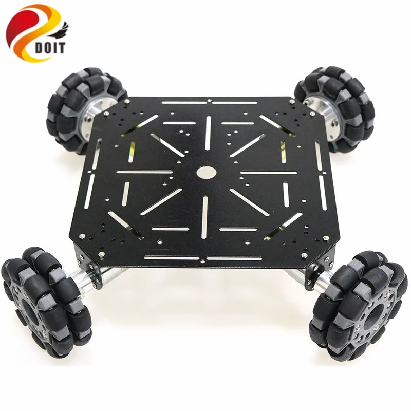 Шасси для робота-автомобиля 4WD Omni Wheels стальная рама с 4 шт. двигателей постоянного