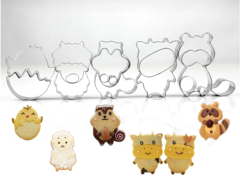Животные серии нержавеющая сталь резак для печенья Форма енота корова овца