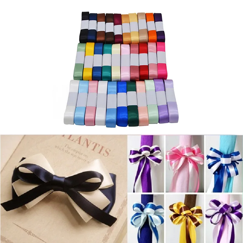 

New Silk Satin Ribbon 15mm 5M/lot Wedding Party Decoration Invitation Card Gift Wrapping DIY Bow Craft Supplies riband