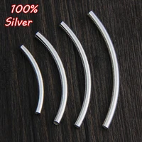 4pcs 925 sterling silver color curved tubes curved tube spacer bars tubes beads diy jewelrybracelet finding wholesale