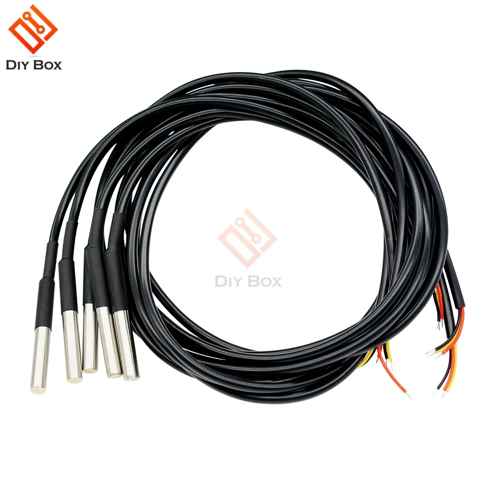 

1M/2M/2.5M/3M DS18B20 Waterproof Digital Temperature Sensor Probe NTC Thermistor Thermal Cable Compatible Stainless Steel