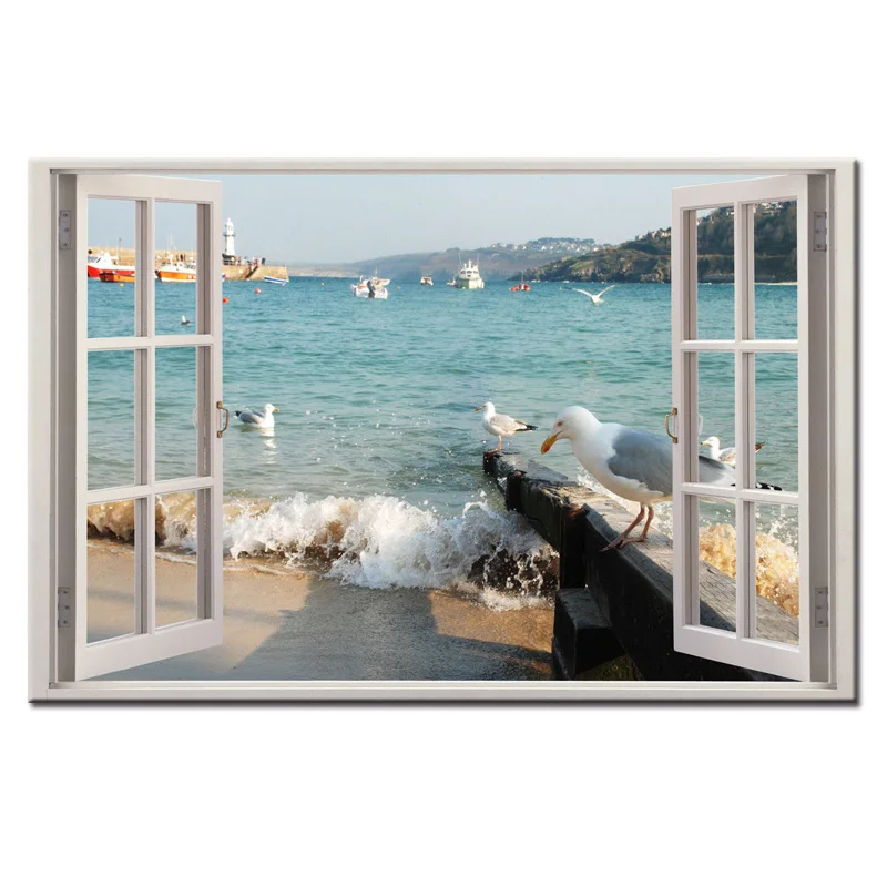 

Framed Wall Art Picture Gift Home Decoration Canvas Print painting Window landscape series wholesale