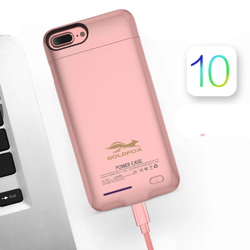 Для iPhone 6 plus 7 plus внешний 4200 mAh аккумулятор зарядное устройство чехол для сотового телефона банк питания зарядный чехол крышка Встроенный металлический лист