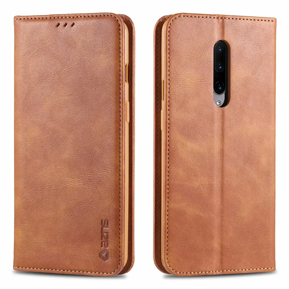 

AZNS Leather case bag wallet cover OnePlus 7 Pro luxury silicon tpu flip case OnePlus 7 Card slot Vintage pu phone cases shell