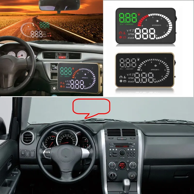 Car HUD Head Up Display For Suzuki Vitara/Swift/SX4/Jimny/Vitara New A6 Display Virsual Projector Car Electronic Accessories