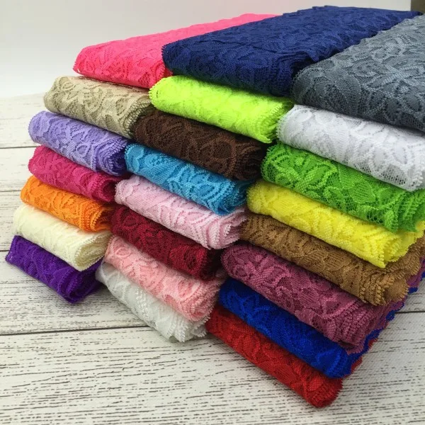 

MASOKAN 1pack=10yards 24colors 3" Tulle Lace Trim Lace Ribbon for Ornaments Elastic Lace Stretch for Baby Girls Hair Accessories