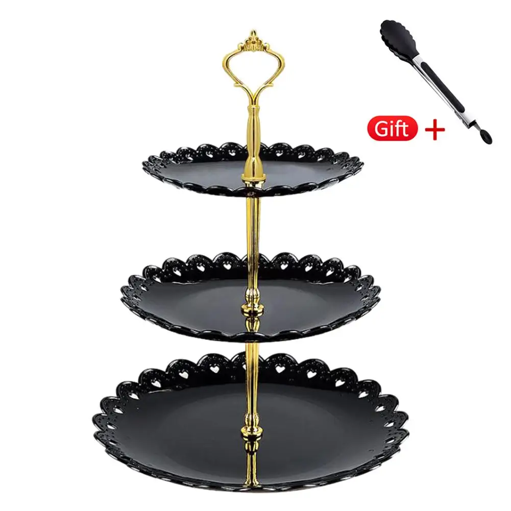 3 яруса кружевных Пластик подставка для свадебного торта дома День Чай Свадебные