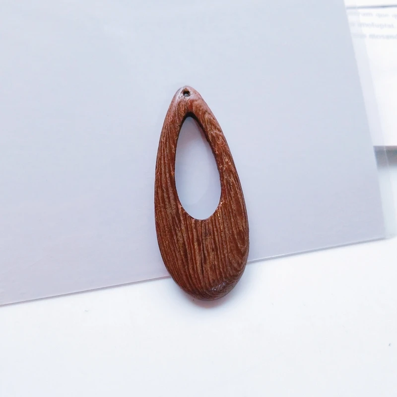 Diy ювелирные аксессуары из натурального дерева Геометрическая текстура ретро коричневый каплевидный круглый треугольник ручной работы серьги подвески