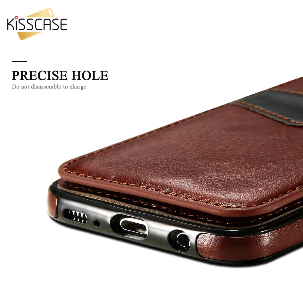 Kisscase Ретро слот для карты держатель чехол Samsung Galaxy S8 Plus из натуральной и