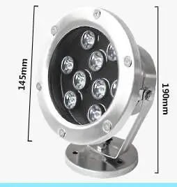 2 шт./лот RGB Светодиодная лампа для бассейна IP68 DC12V/24v 12W из нержавеющей стали