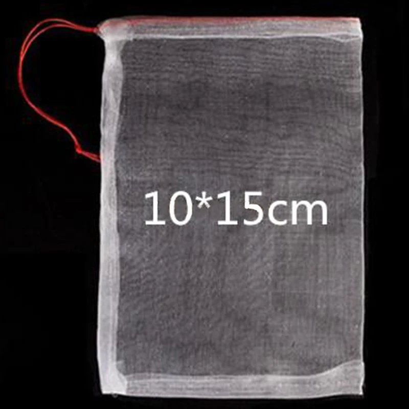 100 шт/партия-10x15 см Сетка нейлоновая сумка, рыба фрукты сетчатый мешок, птица фильтр мешок, РИС СЕМЕНА замачивания, мешок для хранения семян