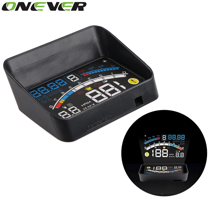 Onever 4E 5 &quotАвтомобильный OBD2 II EUOBD автомобильный HUD Дисплей с повышенной скоростью
