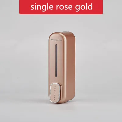 single rose gold Дозатор мыла настенный шампунь для гостиничной ванной комнаты лосьон для жидкого мыла диспенсер из нержавеющей стали 6 цветов дозатор мыла для рук - Цвет: single rose gold