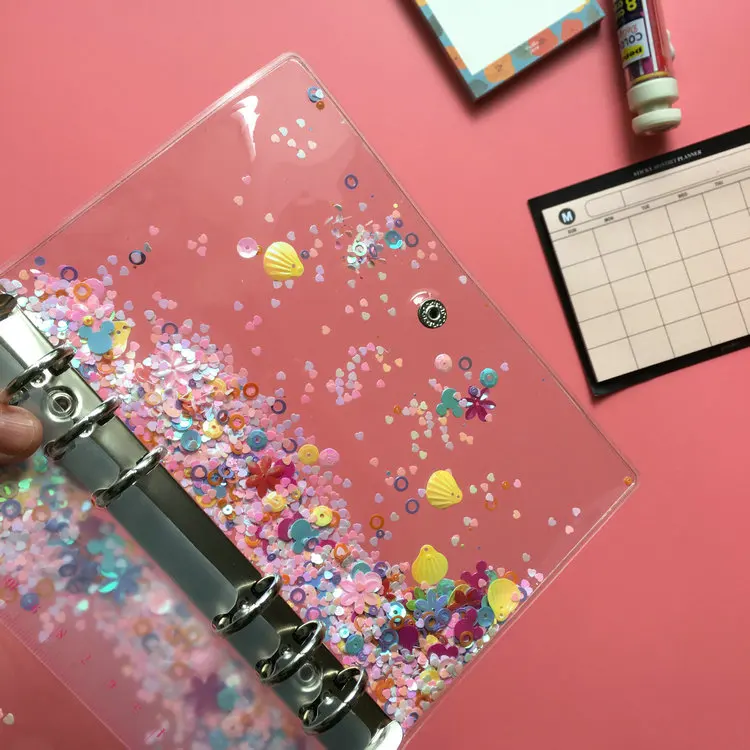 Ежедневник, ежедневник A5A6 kawaii, записная книжка, сделай сам,, канцелярские принадлежности, блестки, ПВХ покрытие, милая мечта