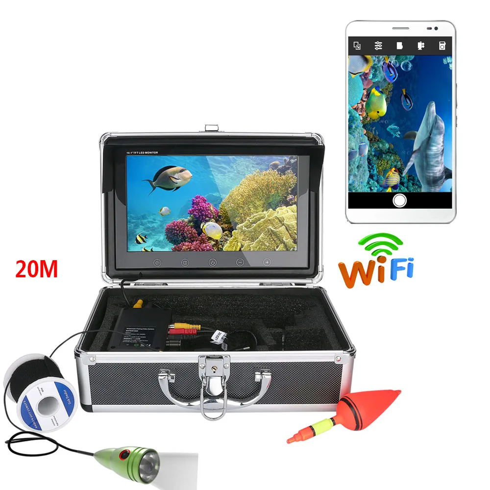 Комплект видеокамеры для подводной рыбалки HD Wi Fi беспроводная 10 дюймов 20 м 30 50