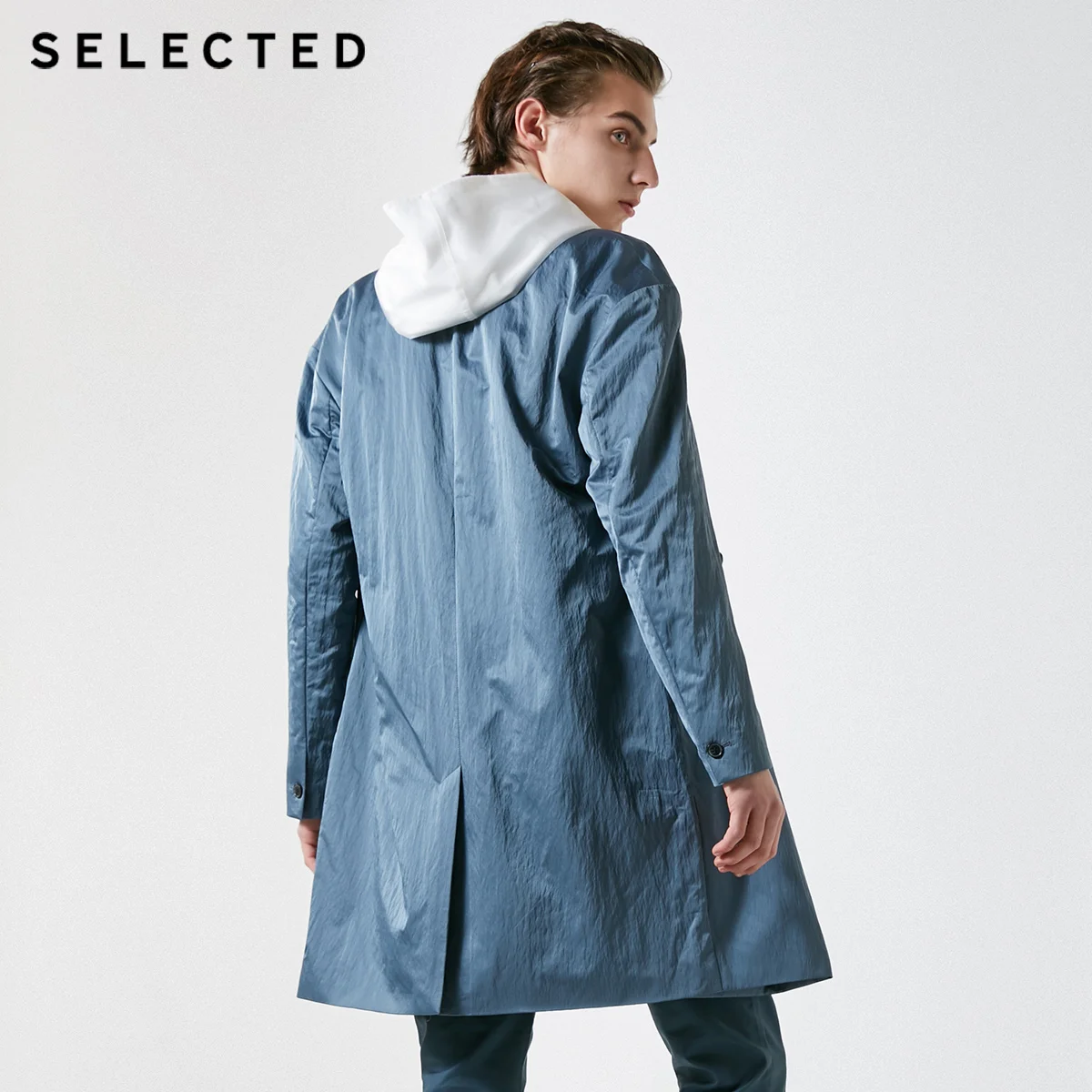 Отборный однотонный классический крой средней длины ветровка C | 4191OM504|Плащи и