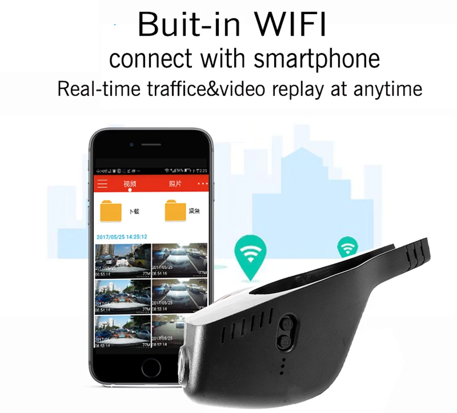 Wi-Fi приложение Автомобильный видеорегистратор Камера для VW Passat B8 CC Bora Sagitar Touran Tiguan L golf Skoda KODIAQ двойной видеорегистратор