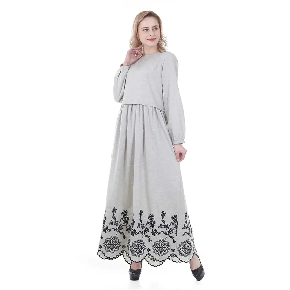 

2019 Dubai Abaya Muslim Party Dresses Women Kaftan Turkish Islamic Clothing Arab Summer Women Costume Casual Wear SL1113