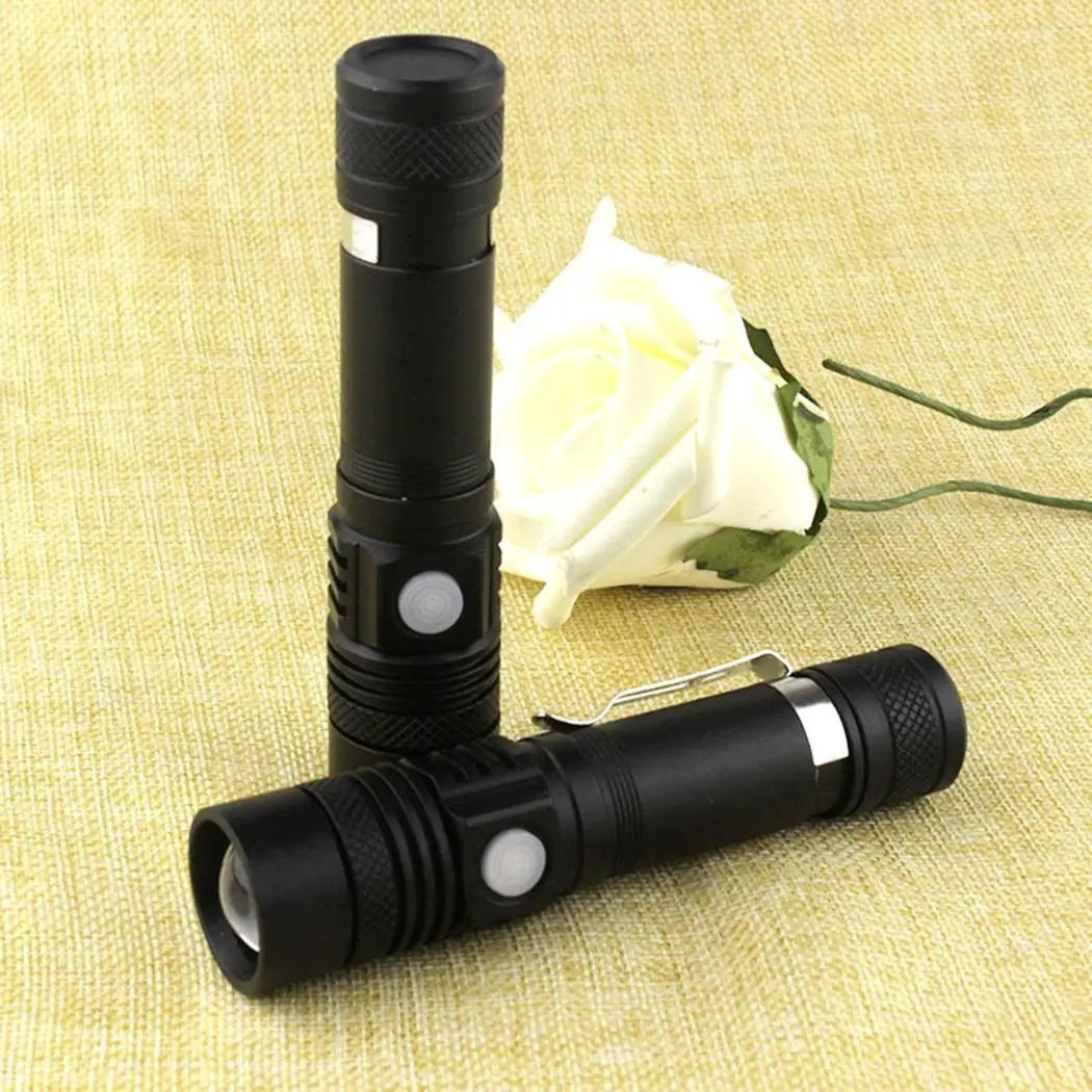 Мини Ультра яркий телескопический зум светодиодный фонарик usb зарядка