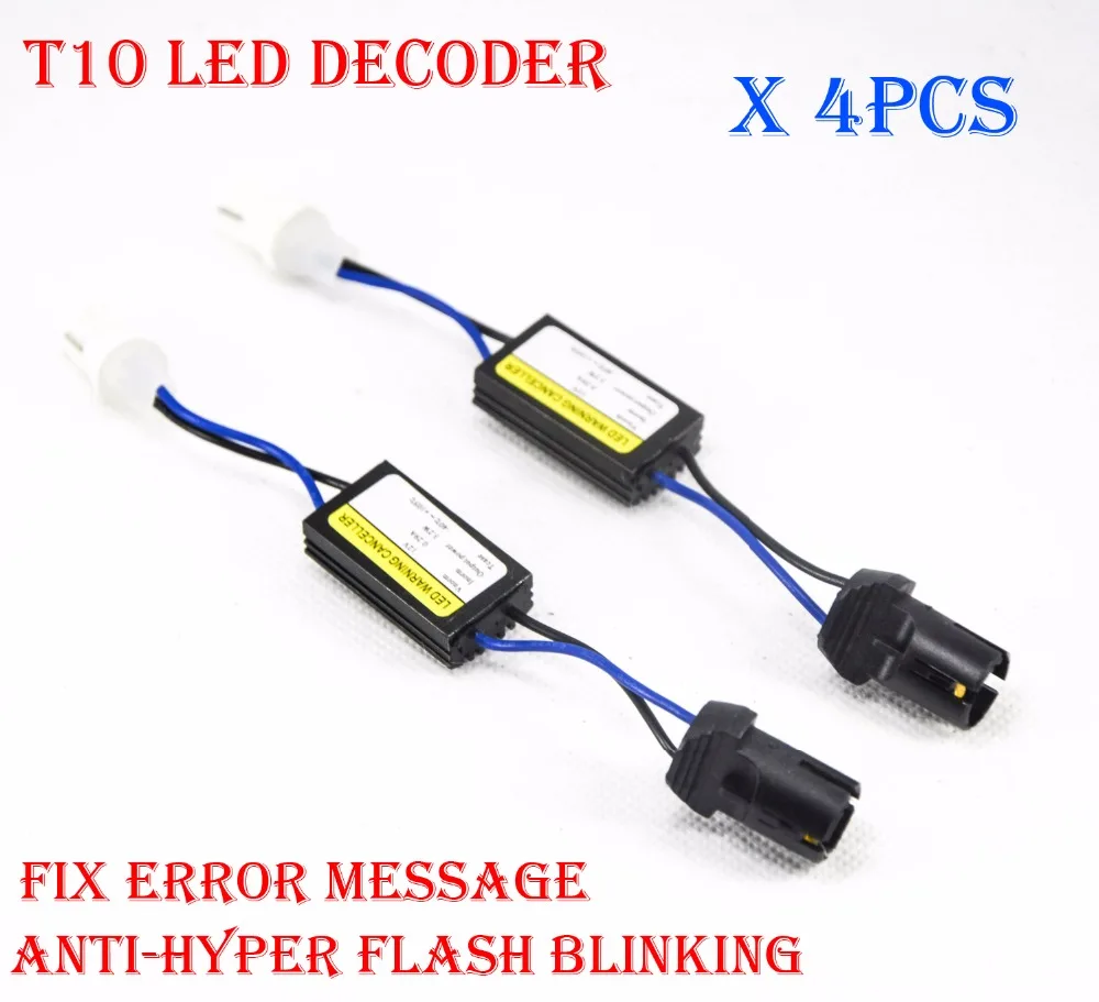 

4PCS/Lot T10 T15 194 W5W 168 921 LED Bulb Canbus Error Free Warning Canceler Decoder Resistor Capacitor Adapter 12V 0.29A 3.2W