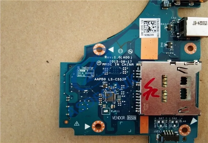 Оригинальная новая для DELL 7510 Правосторонняя USB аудио SD-плата GMNG8 0GMNG8 Φ 100% тест ОК