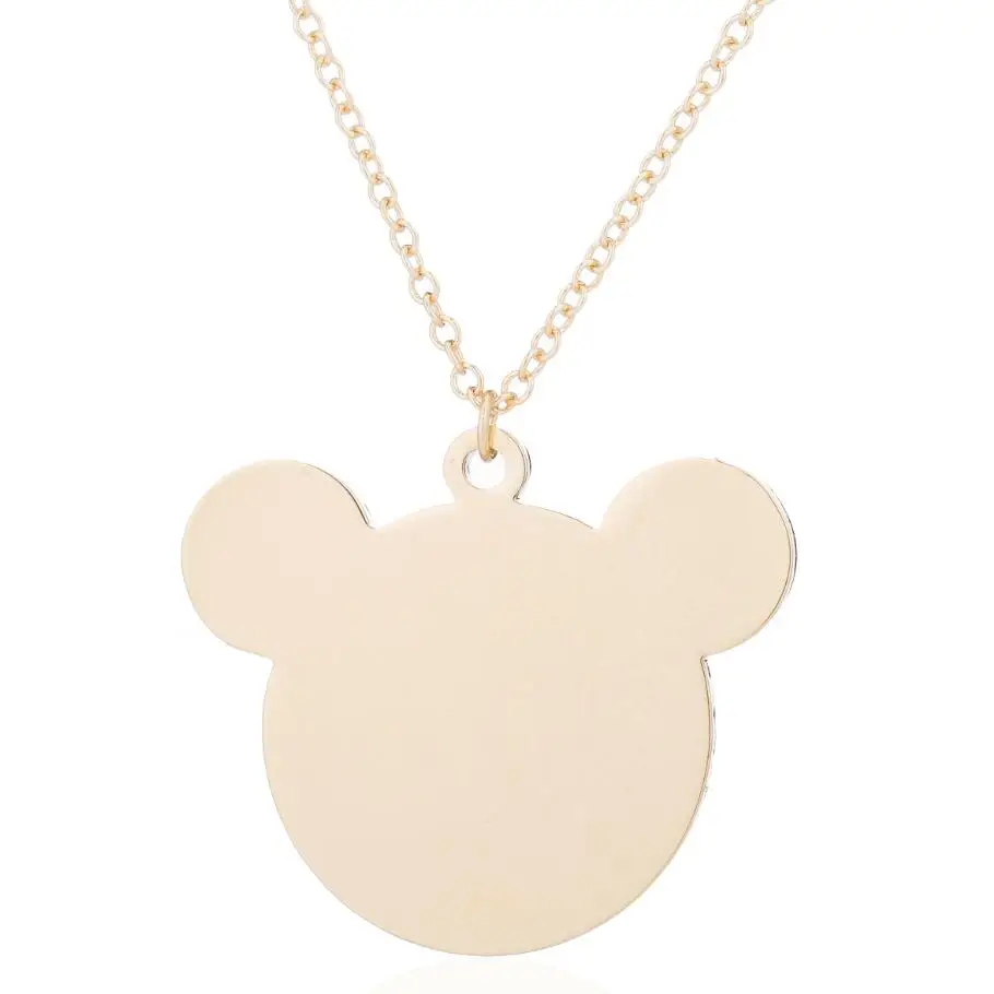 XL399G Jisensp Bijoux модное головное ожерелье Микки милые длинные цепи замок ожерелья, подвески женские массивные ювелирные изделия детские подарки - Окраска металла: XL399G