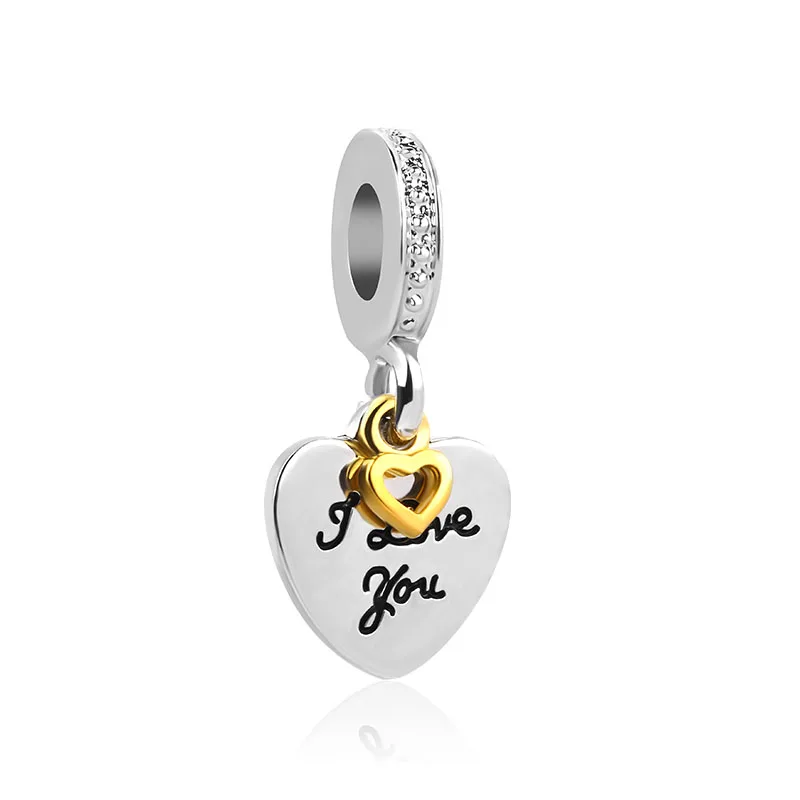 A1076 Новинка, Европейский спортивный браслет с бусинами и надписью «lucky clover love bird foot», 1 шт., Подходит для pandora, 925 браслет EL070 - Цвет: A1076