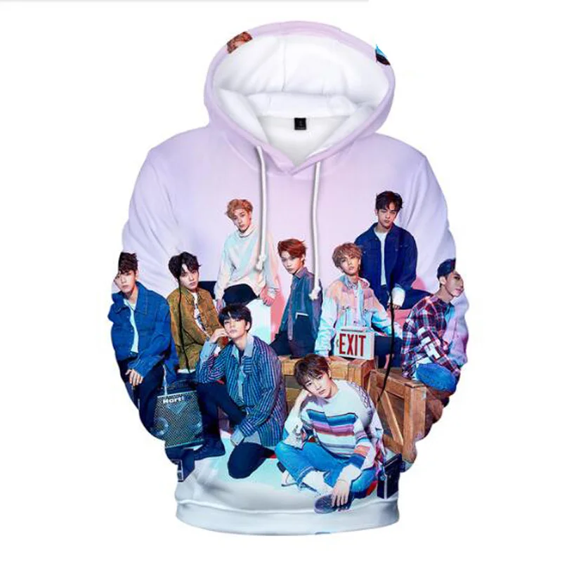LUCKYFRIDAYF 2019 K-pop K-POP Stray Kids Hoodies Hooded Sweatshirt 3D Printed MINHO JISUNG WOOJIN CHANGBIN FELIX Kpop Harajuku | Женская