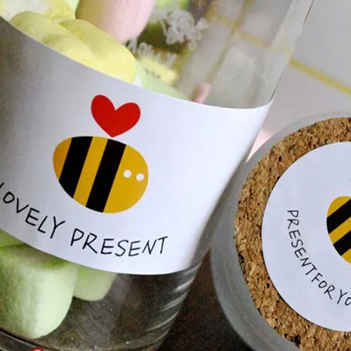 Наклейка подарок для вас наклейка с пчелами бирка сделай сам бирки печенья/торта