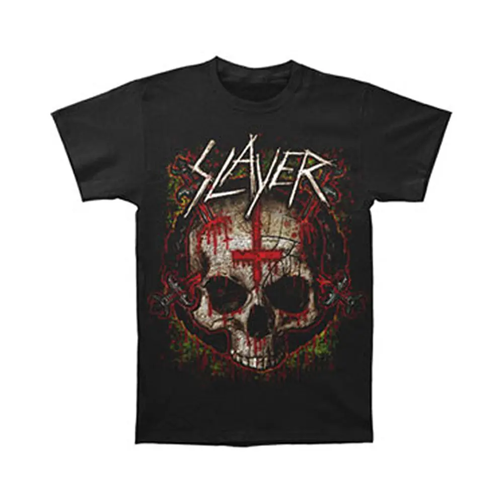 Slayer Для Мужчин's ритуал череп футболка маленький черный | Мужская одежда