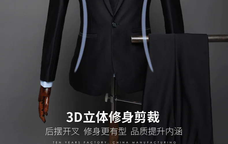 Формальные Slim Fit Бизнес Мужской пиджаки Для мужчин костюмы Свадебные Жених
