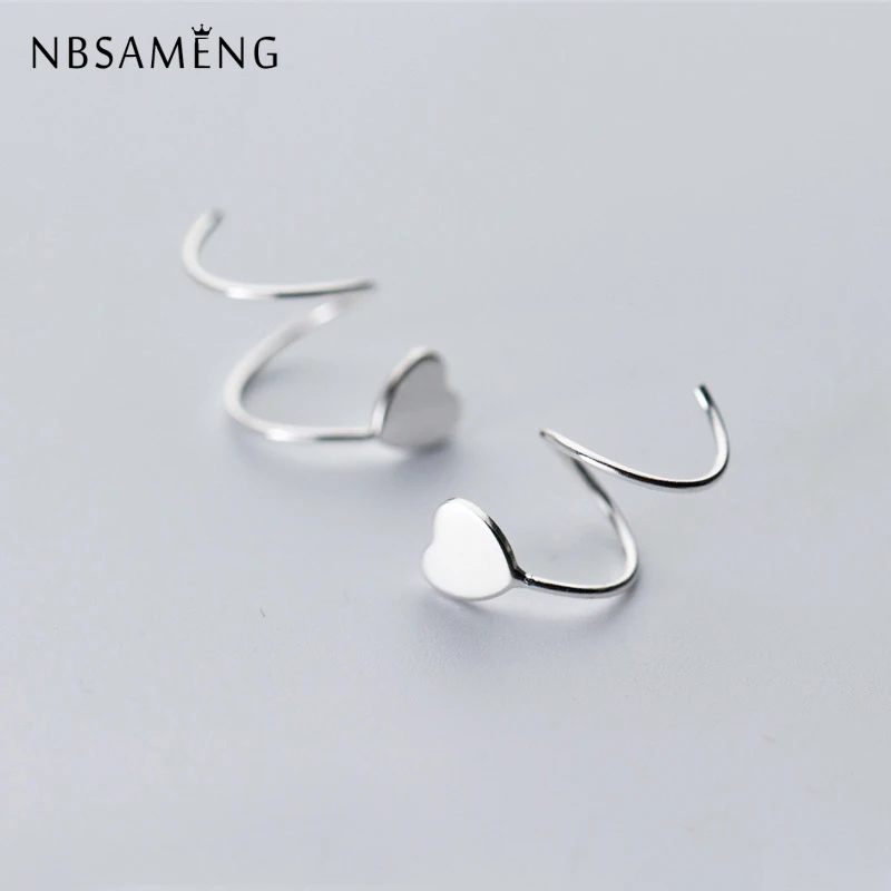 Серьги NBSAMENG из серебра 100% пробы в виде маленького сердца серьги сережек плотно
