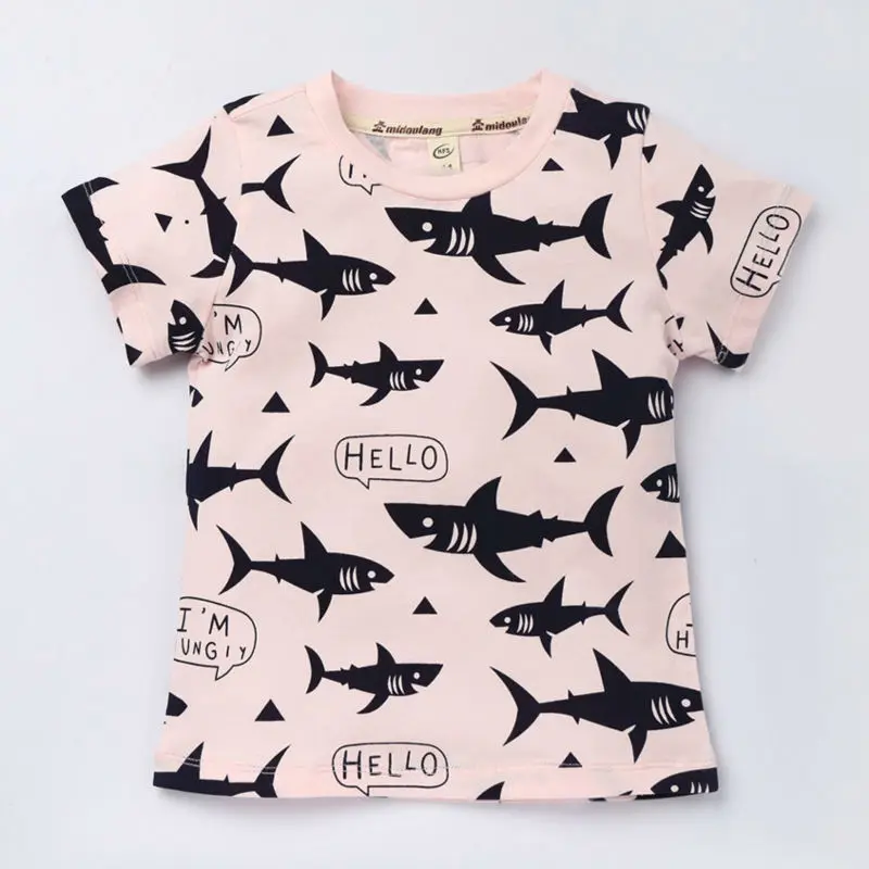 

Funny Cartoon Pattern Kids T-shirts For Girls Children T Shirts For Boys Short Sleeve Tops Baby Blouses O-neck Cotton Clothing