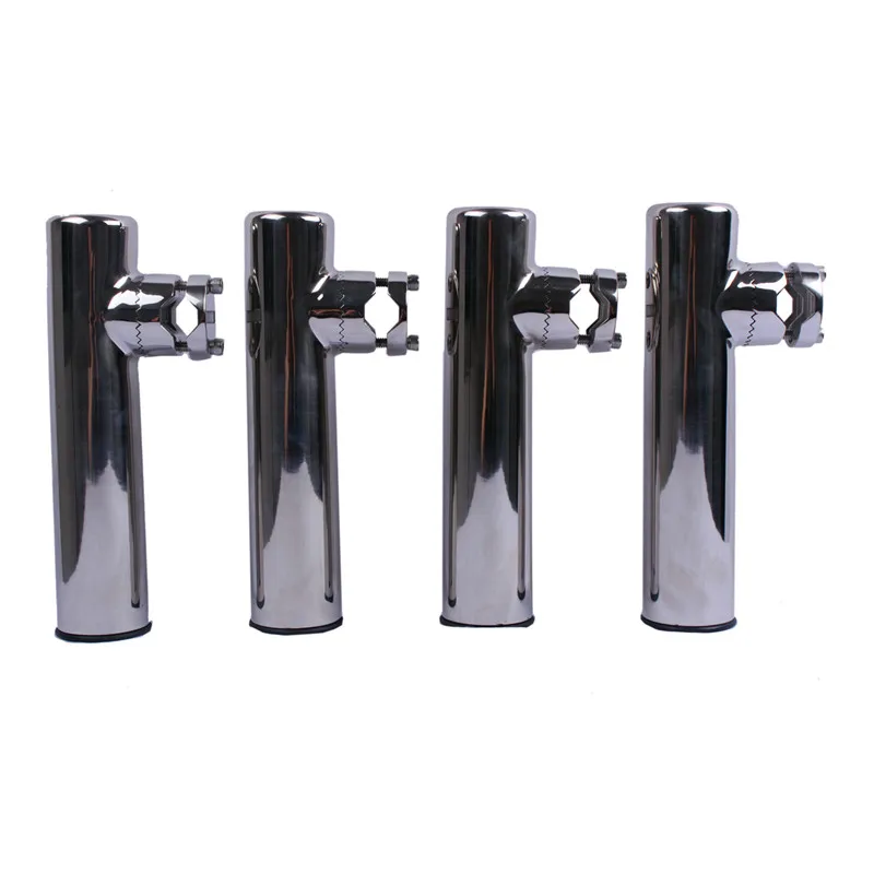 Boat Accessories 4X Fishing Rod Holder Boat Marine Stainless Steel Clamp-On for 7/8'' to 1'' Rail