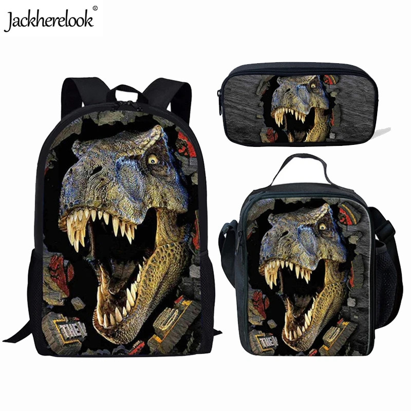 Jackhereluk крутые 3D Животные Динозавр шаблон дети 3 шт набор школьные сумки ученики