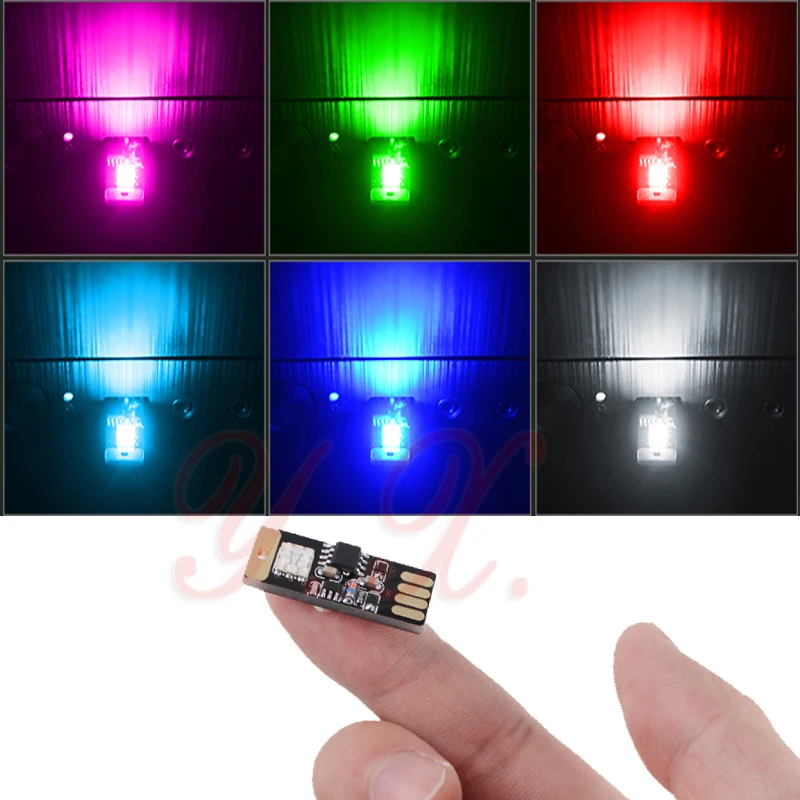2 шт. автомобильные интерьерные атмосферные огни декоративная лампа USB RGB цвет