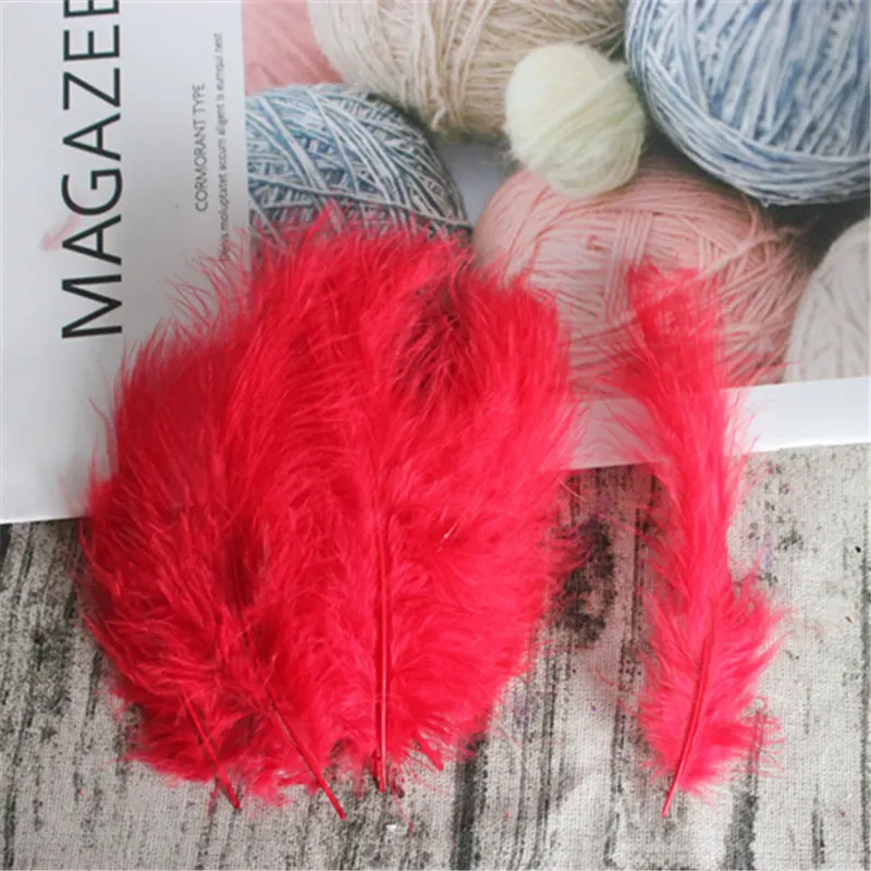 red 50pcs DIY Перья Индейки 50 шт 10-15 см 4-6 дюймов свадебное украшение Перья шлейфы аксессуары для одежды перья - Цвет: red 50pcs
