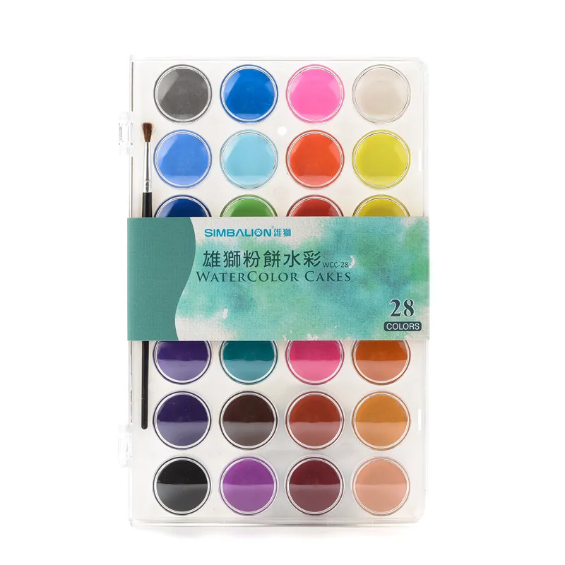SIMBALION Transparent solid watercolor paint 12 color /16 /28 /36 set powder | Канцтовары для офиса и дома