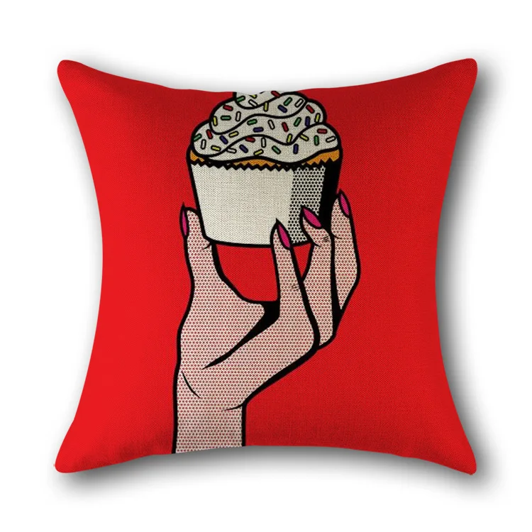 Красочные модные чехлы для подушек в стиле поп арт с изображением женщин губ